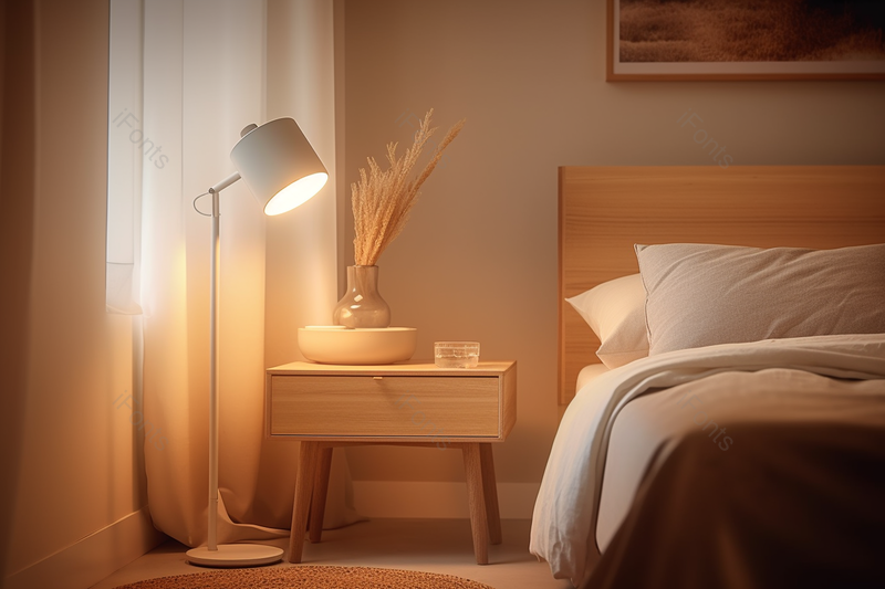 温馨台灯简约装饰卧室设计,高清,摄影图,摄影图片,图片大全,摄影图免费下载